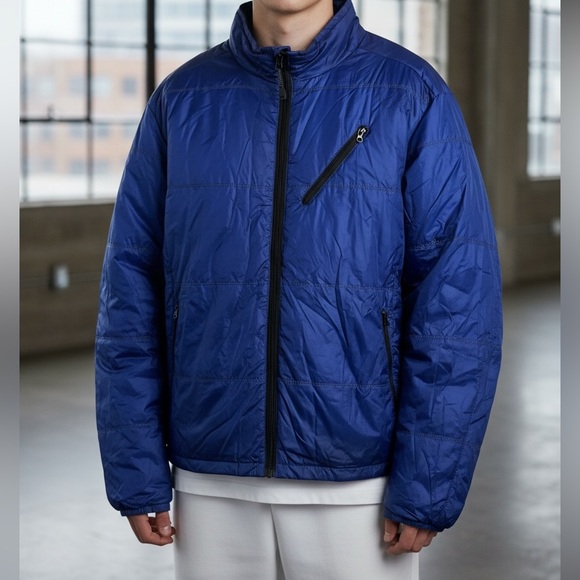 Tommy Bahama Men's Paradise Tech Blue Puffer Soft Shell Packable Quilted Jacket